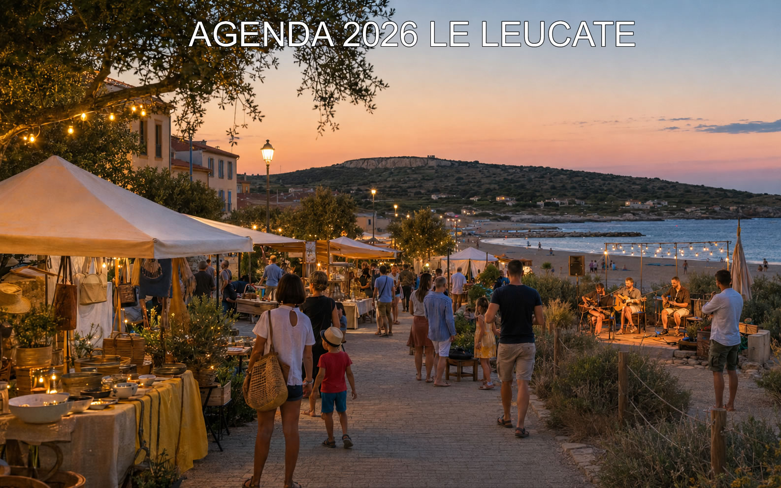 Marché artisanal et concert en plein air lors d’une soirée estivale à Leucate