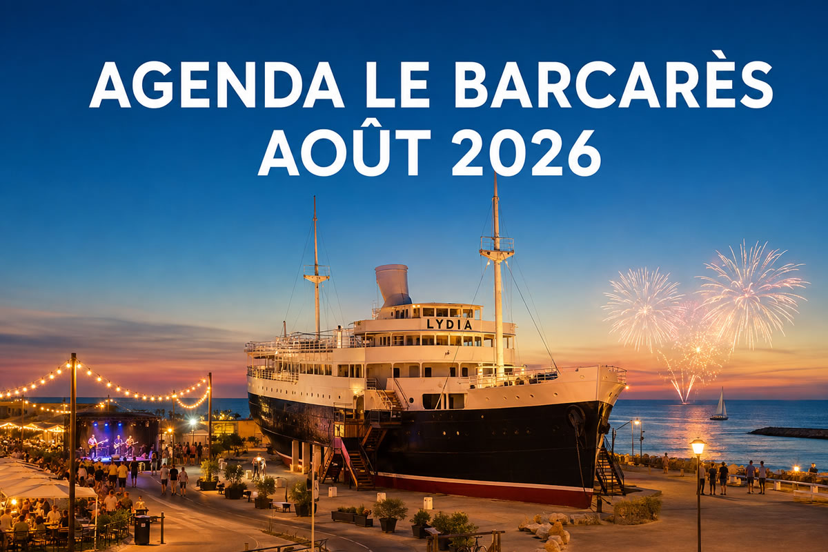 Agenda du Barcarès en août 2026 avec le Lydia, un concert estival et des feux d’artifice