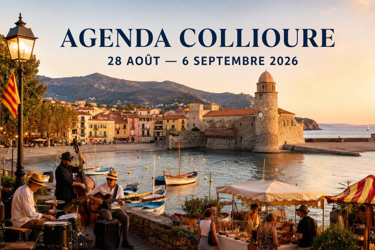 Agenda de Collioure du 28 août au 6 septembre 2026 avec la baie, un concert de jazz et un marché de créateurs